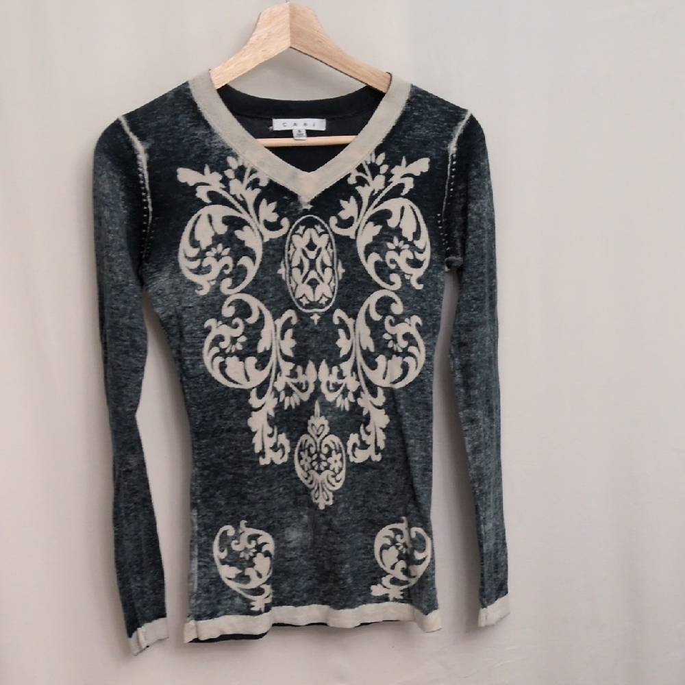 Cabi Distressed Technic Sweater